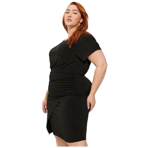 torrid Dresses & Skirts - NWT Torrid At‎ The Knee Studio Knit Faux Wrap Dress 0 (L/12)